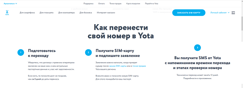 Почтовая доставка карты Yota по Москве