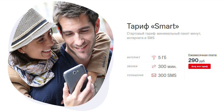 Базовый тариф для смартфонов от МТС "Smart"