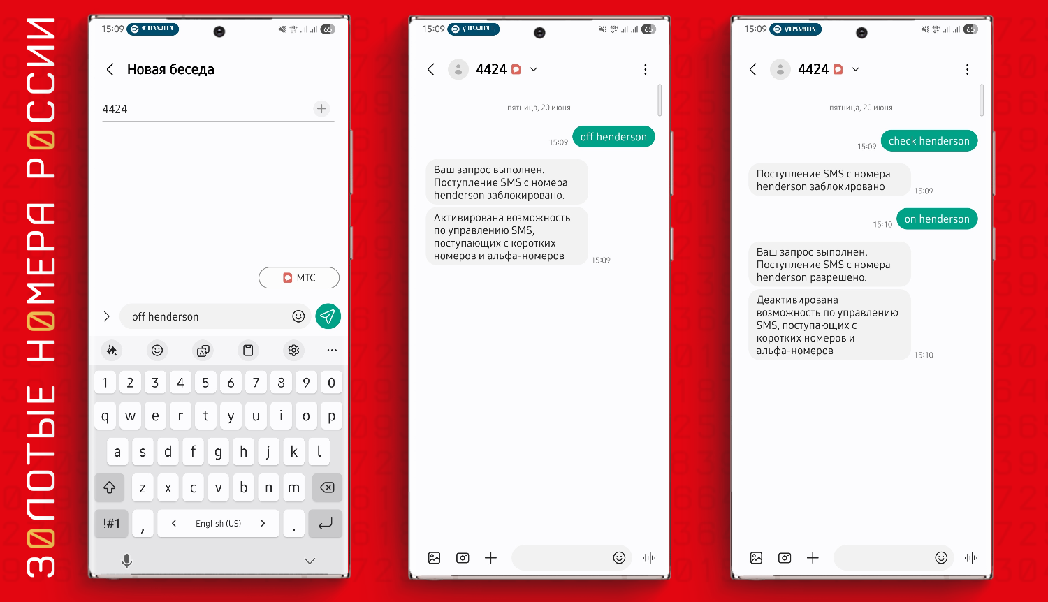 Блокировка SMS спама на МТС